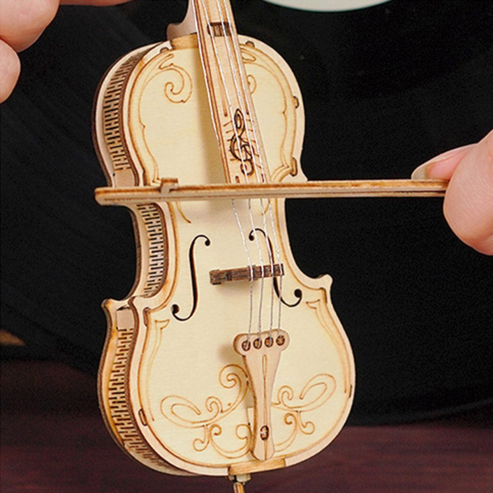 Puzzle 3D en bois Violoncelle RoboTime – Image 5