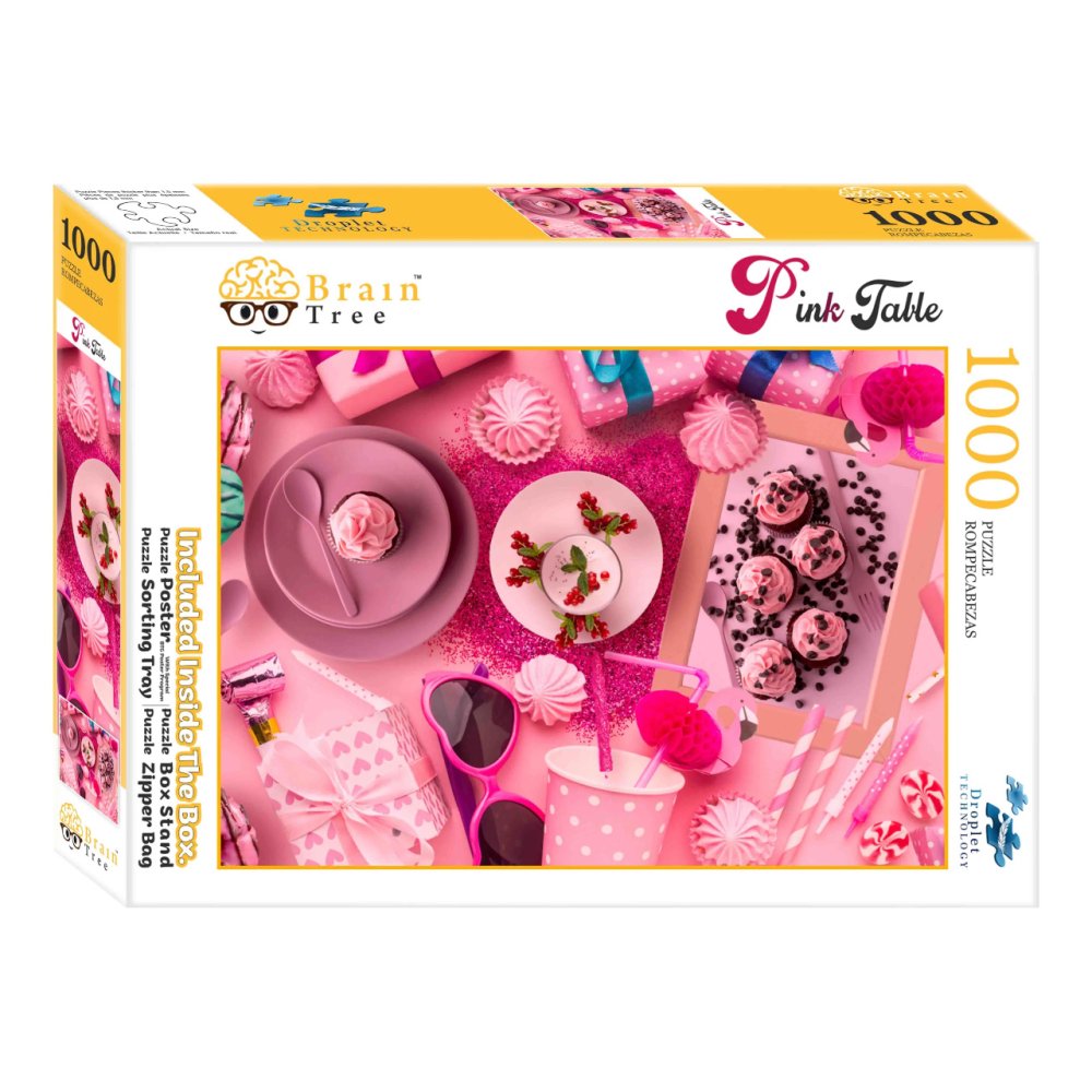 Puzzle Brain Tree Różowo Nakryty Stół 1000 elementów