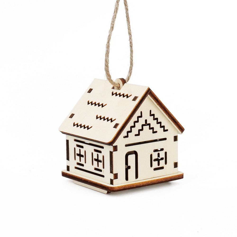 Kúzlo dreva Mały domek ze wzorami zygzak