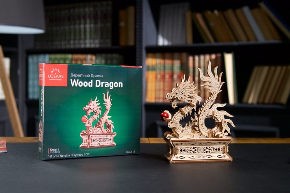 Puzzle mécanique en bois 3D Ugears Dragon – Image 6