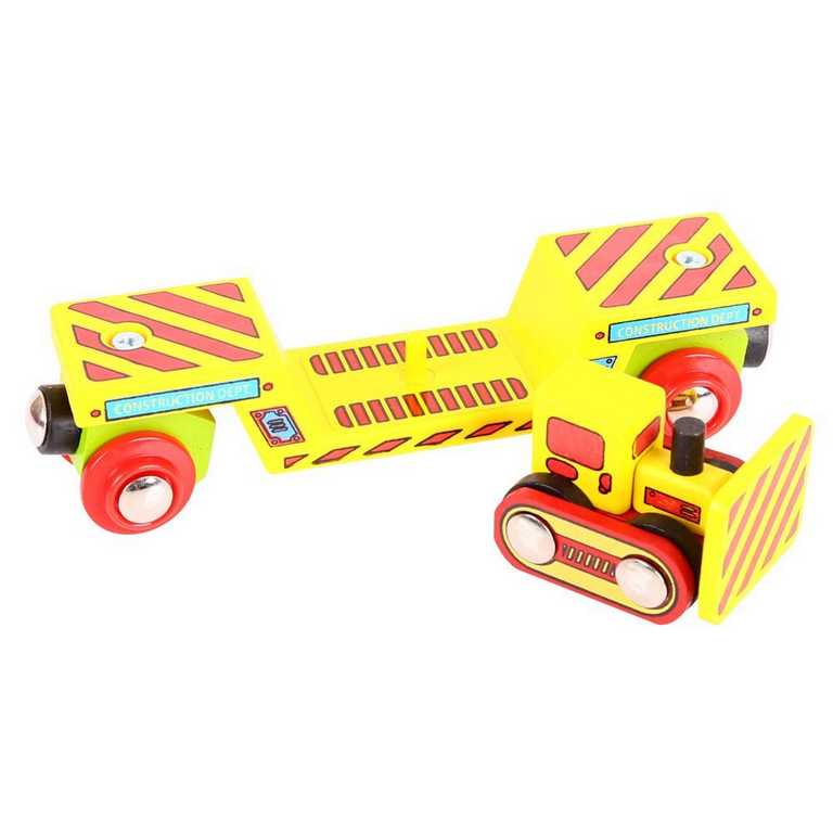 Bigjigs Rail Vagon buldózerrel + 2 sín - Image 2