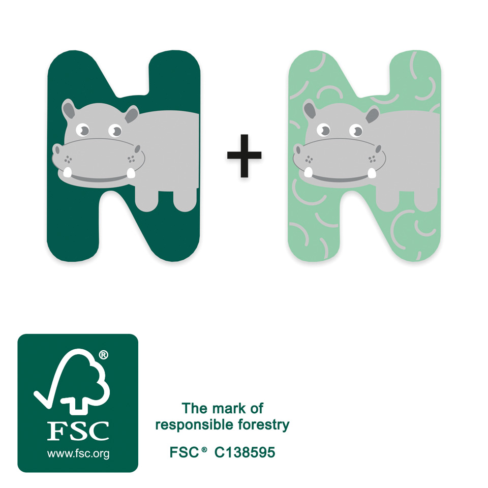 small foot Lettera in legno N