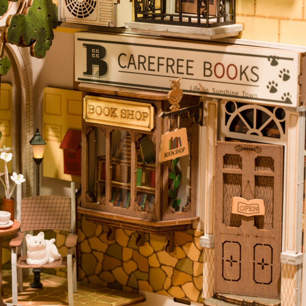 Puzzle 3D RoboTime Serre-livres Miniature de maisonnette Ville ensoleillée – Image 5