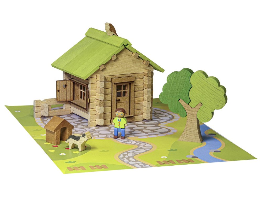 Jeujura Wooden Construction Set 85 Pieces Mezzanine House