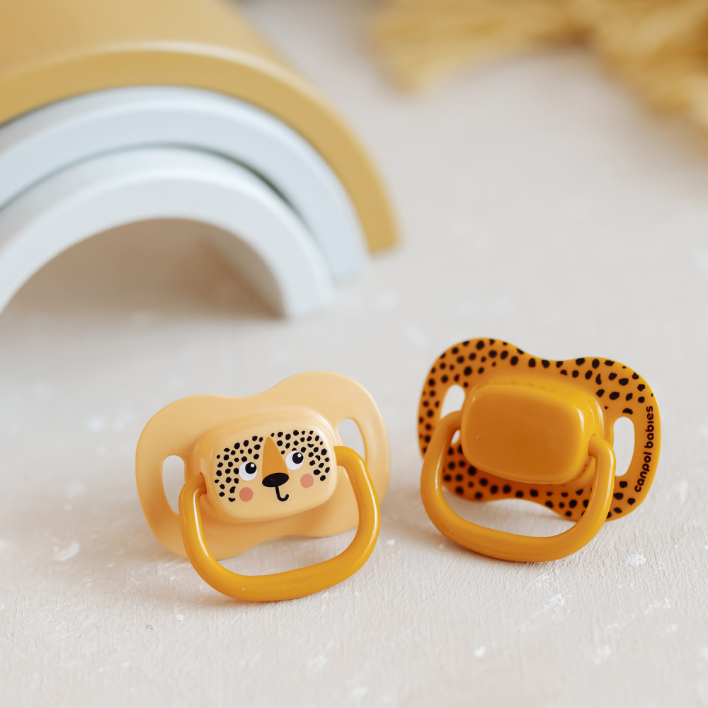 CANPOL BABIES Set de sucettes symétriques en silicone BabiesBoo 6-18m 2 pièces orange – Image 3