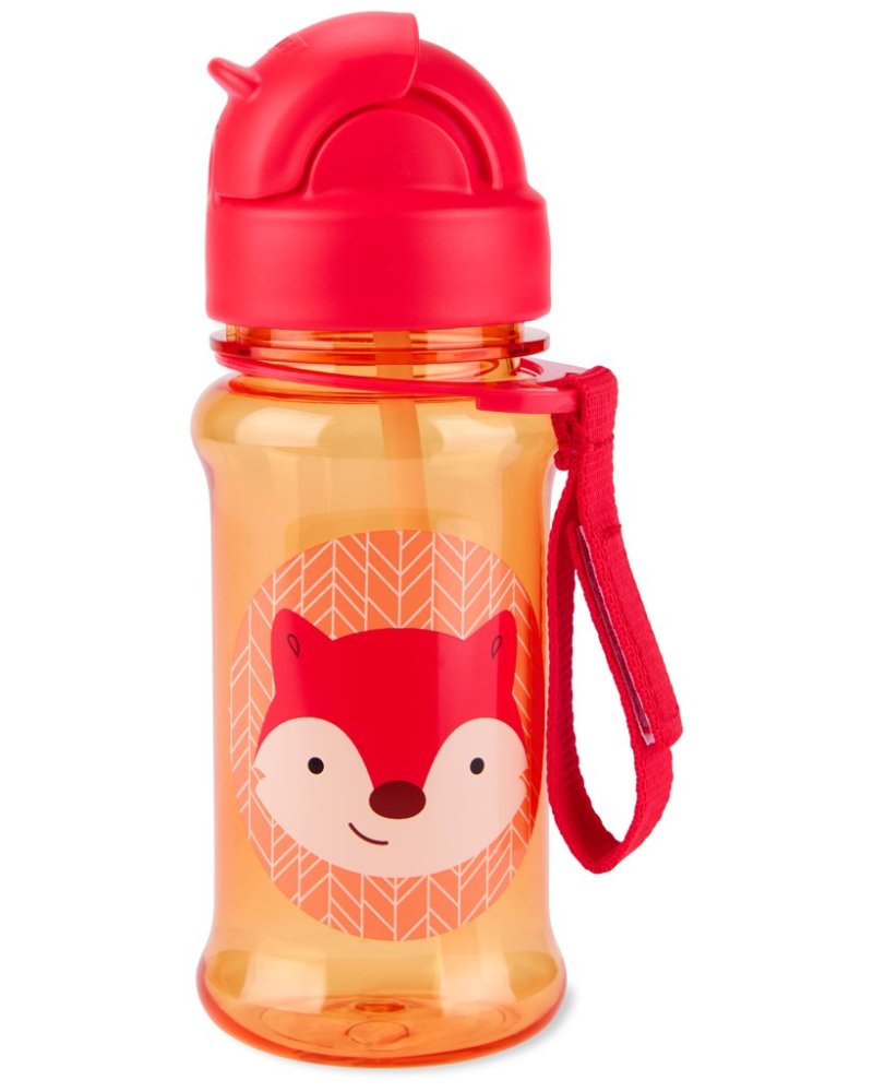 SKIP HOP Zoo Tritan Trinkflasche mit Strohhalm 355ml Fuchs 12m+ – Bild 3