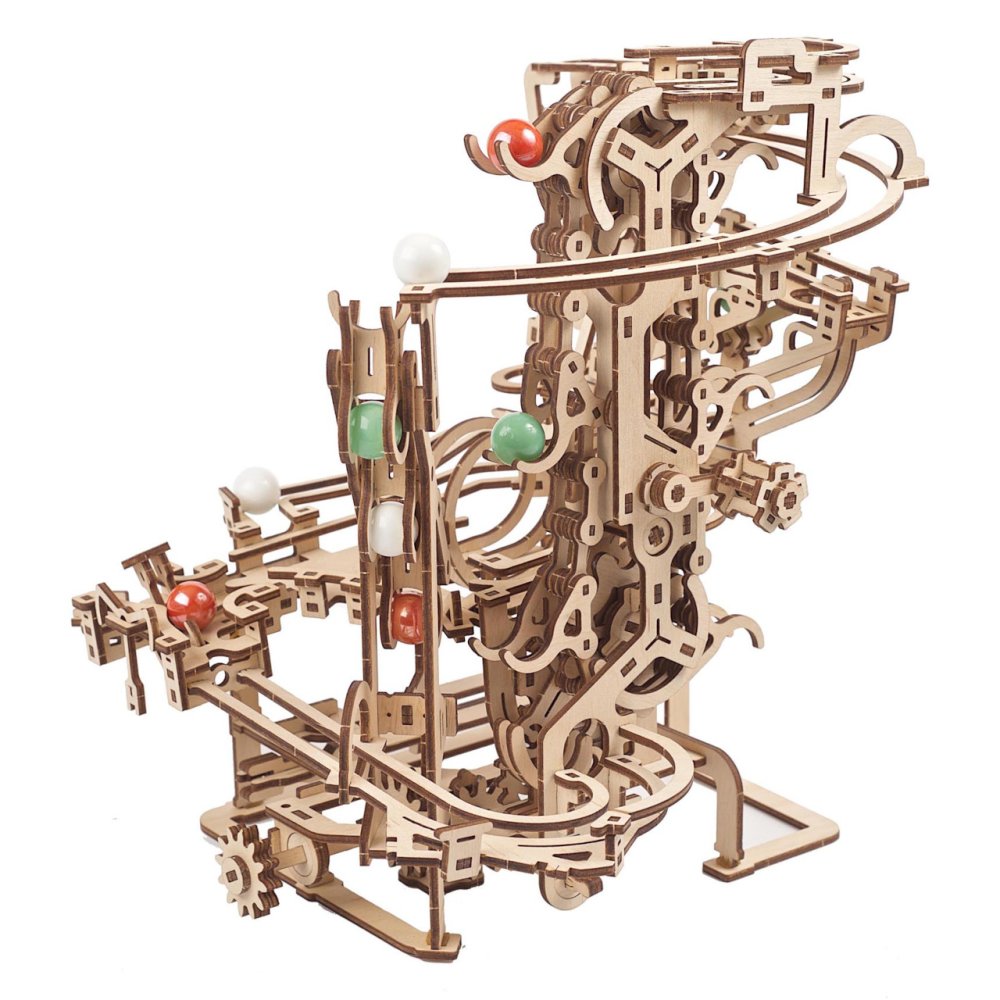 Ugears Puzzle mécanique en bois 3D - Piste à billes à chaîne