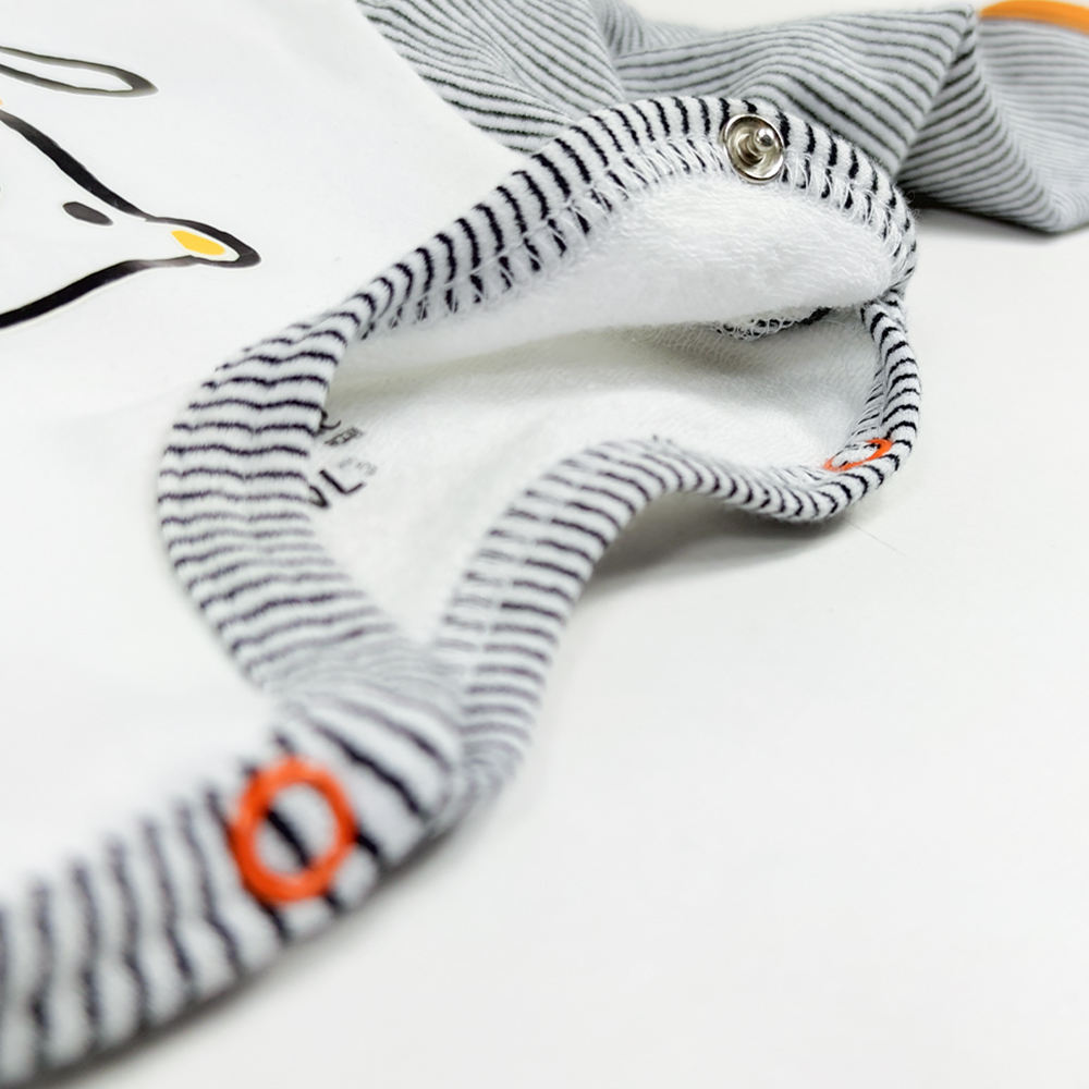 Body smanicato DR a righe Outlast® - orso bianco/riga bianco nero 86 - immagine 2