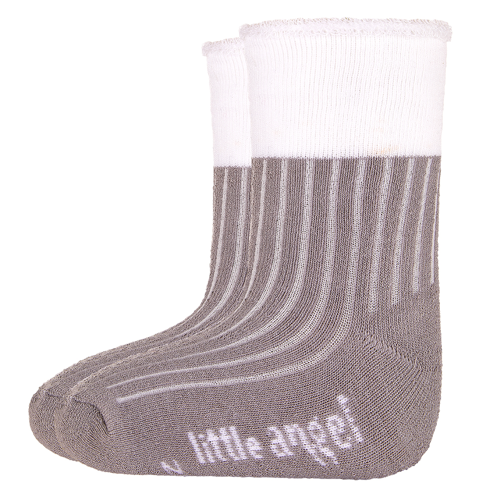 Outlast® Frotteesocken - dunkelgrau/weiß 10-14 | 7-9 cm