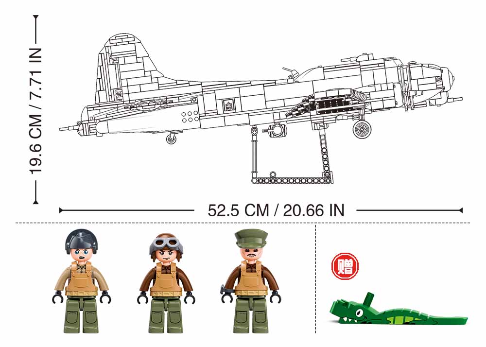 Sluban Model Bricks M38-B1367 Americký bombardér B-17G v měřítku 1:44 (obrázek 5)