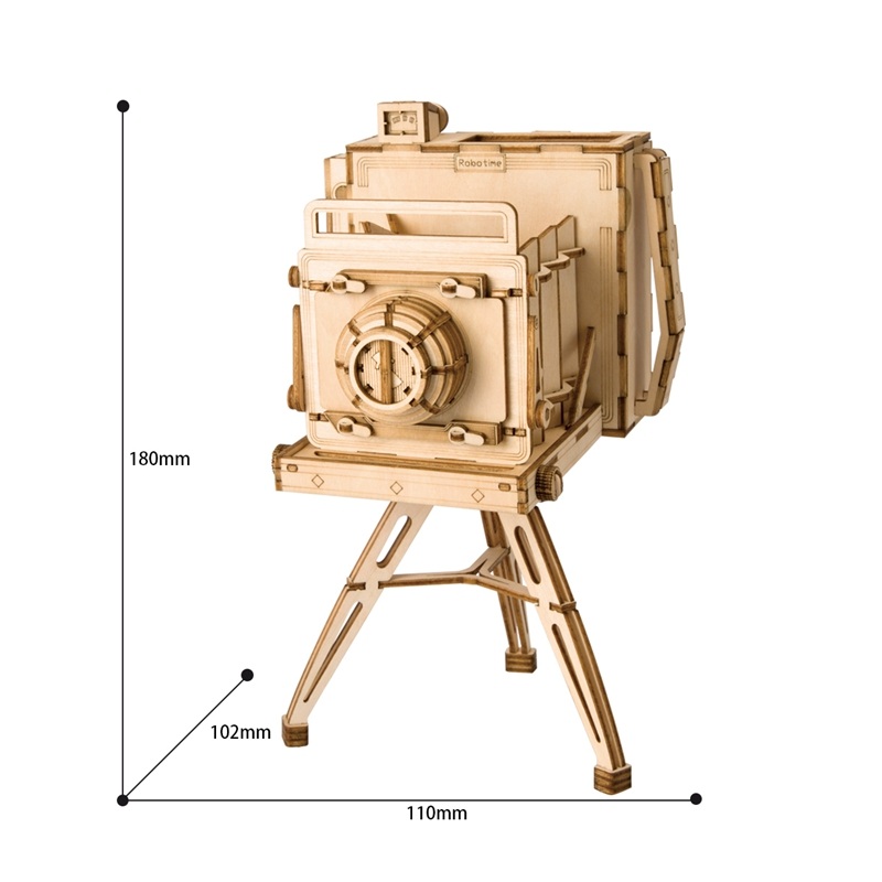 RoboTime 3D dřevěná skládačka Historický fotoaparát (obrázek 2)
