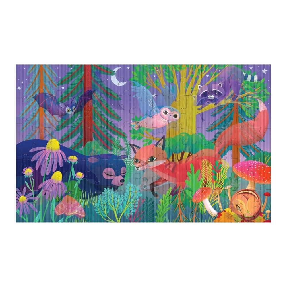 Mudpuppy Puzzle s lentikulárním efektem Les ve dne, v noci 75 dílků (obrázek 2)