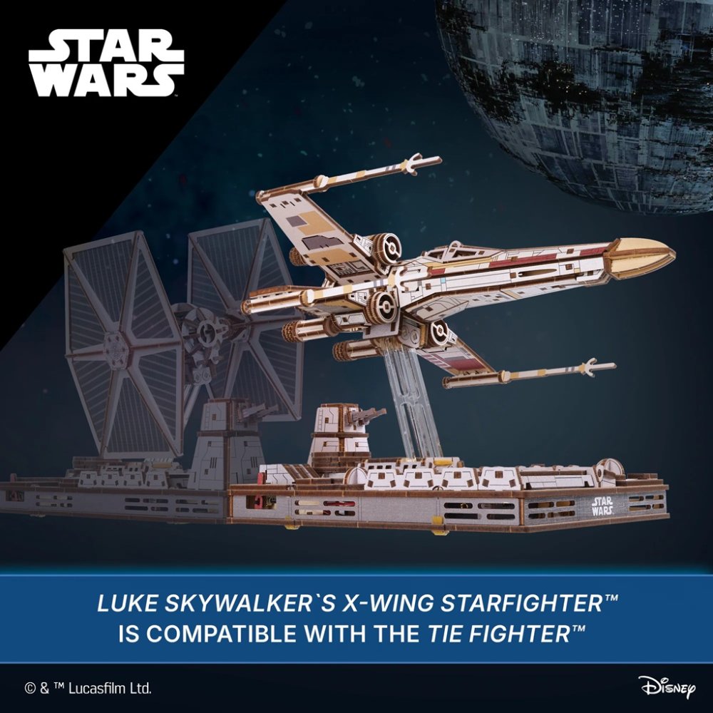 Ugears 3D dřevěná mechanická skládačka Star Wars Luke Skywalker X-Wing stíhačka (obrázek 5)