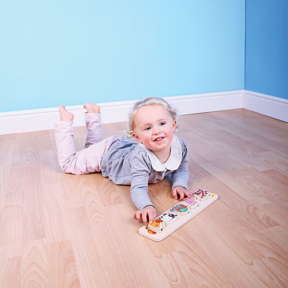 Bigjigs Baby Dřevěné vkládací puzzle farma (obrázek 4)
