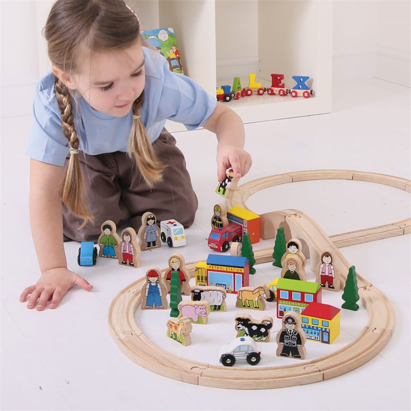 Bigjigs Rail Velká sada příslušenství dřevěné vláčkodráhy (obrázek 3)