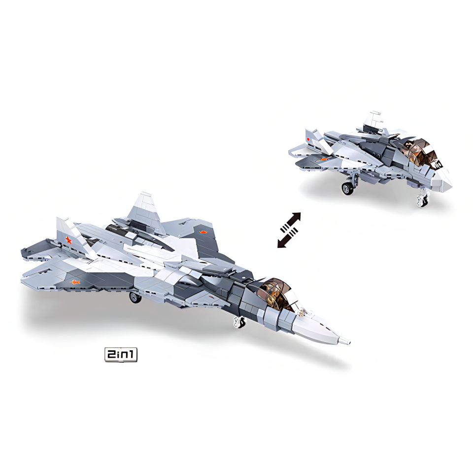 Sluban Model Bricks M38-B0986 Proudový stíhací letoun Su-57 2 v 1 (obrázek 3)