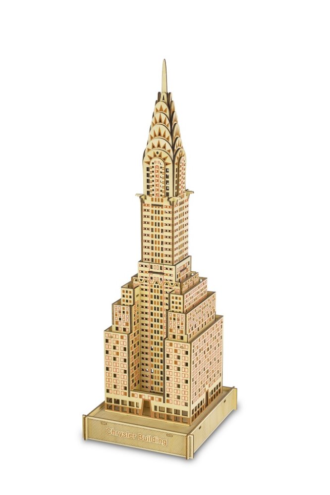 Woodcraft Dřevěné 3D puzzle Chrysler Building přírodní