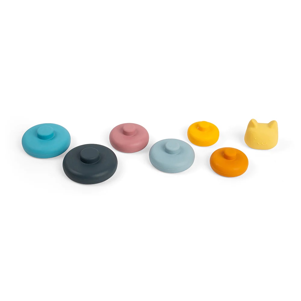 Bigjigs Toys Silikonová stohovací věž Kočka (obrázek 7)