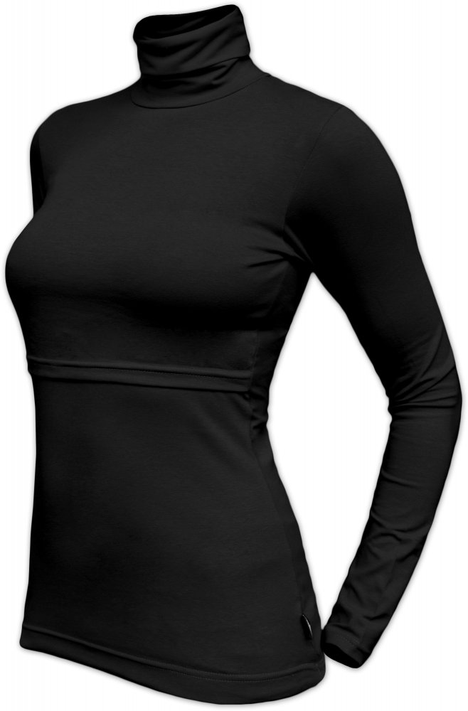 Camiseta De Lactancia De Cuello Alto Catarina - Negro L/XL