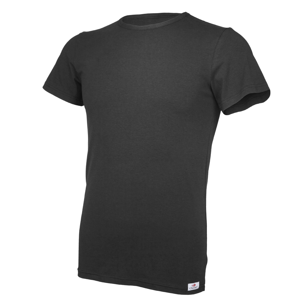 Camiseta de hombre KR delgada con cuello en U Outlast® - negra L