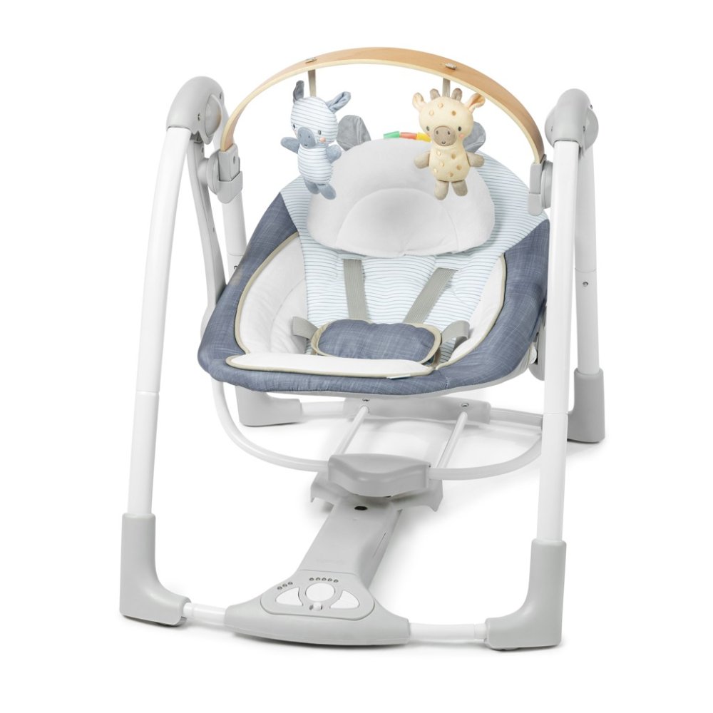 INGENUITY Converteerbare Schommel Met Swing'n Go Chambray-melodie 0m+ Tot 9kg