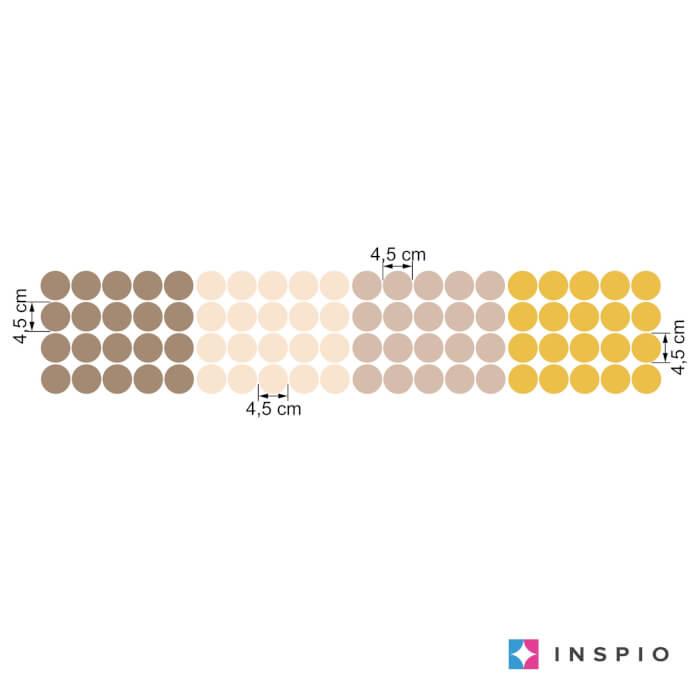 Samolepky Na Stenu - Bodky V Hnedej A Horčičnej Farbe