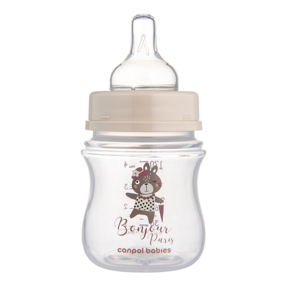 CANPOL BABIES Bottle With Wide Mouth Bonjour Paris 120 Ml Pink