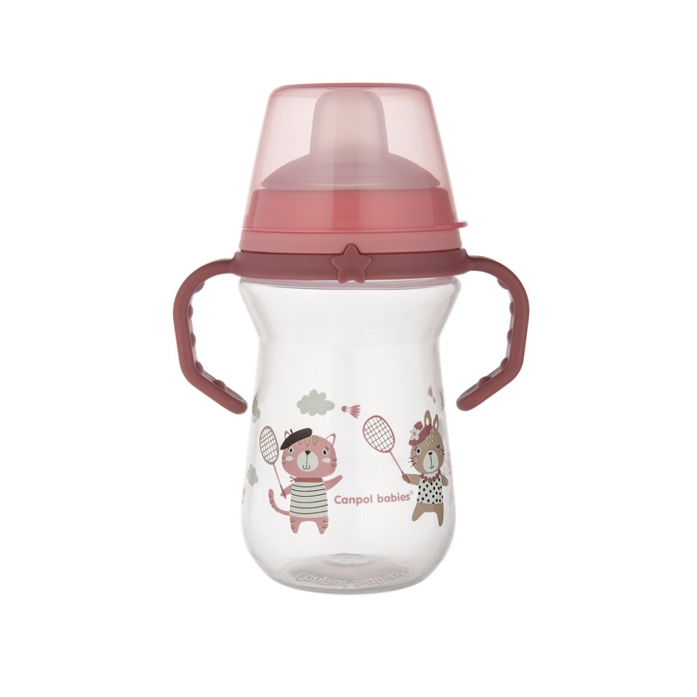 CANPOL BABIES Gobelet En Silicone FirstCup Bonjour Paris 250ml Rose