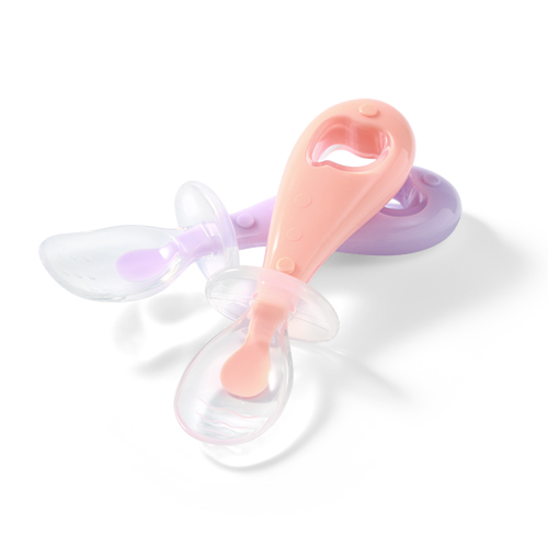 BABYONO Cucchiai In Silicone - Ragazze 2 Pezzi, 6m+