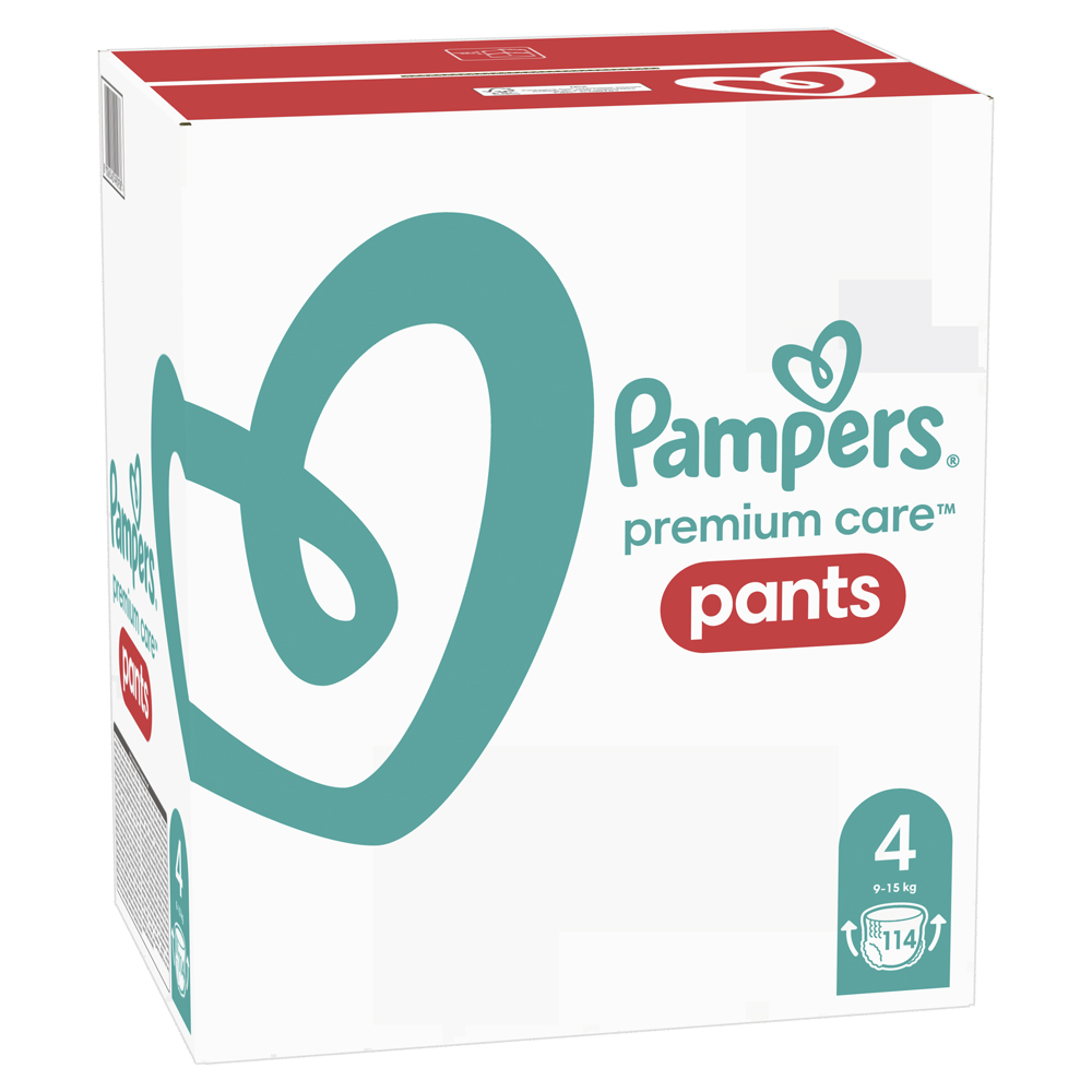 PAMPERS Premium Care Kalhotky Plenkové Vel. 4 (9-15 Kg) 114 ks