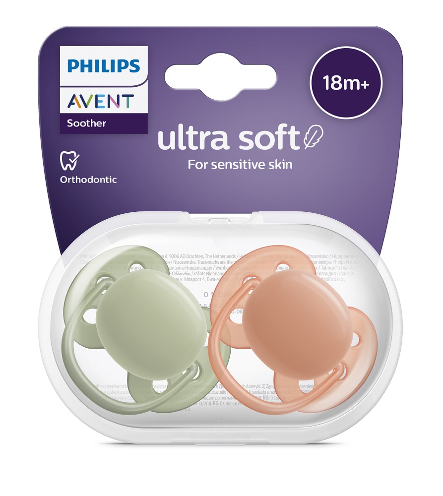 Philips AVENT Pacifier Ultrasoft Premium Neutral 18m+, 2 Pcs