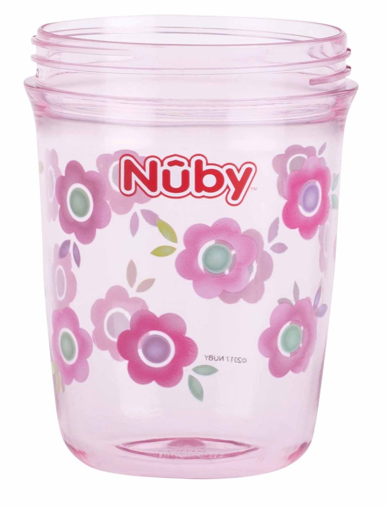 NUBY Mug Tritan Non-flowing 360° With Handles, 6 M+ Pink