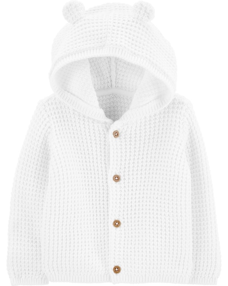 Maglione CARTER'S con cappuccio e orecchie Bianco neutro 3m/taglia. 62