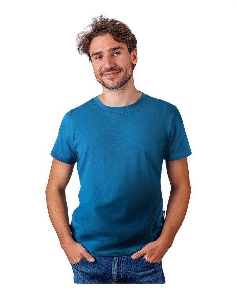T-shirt hommes Marek, manches courtes, turquoise foncé XL – Image 2