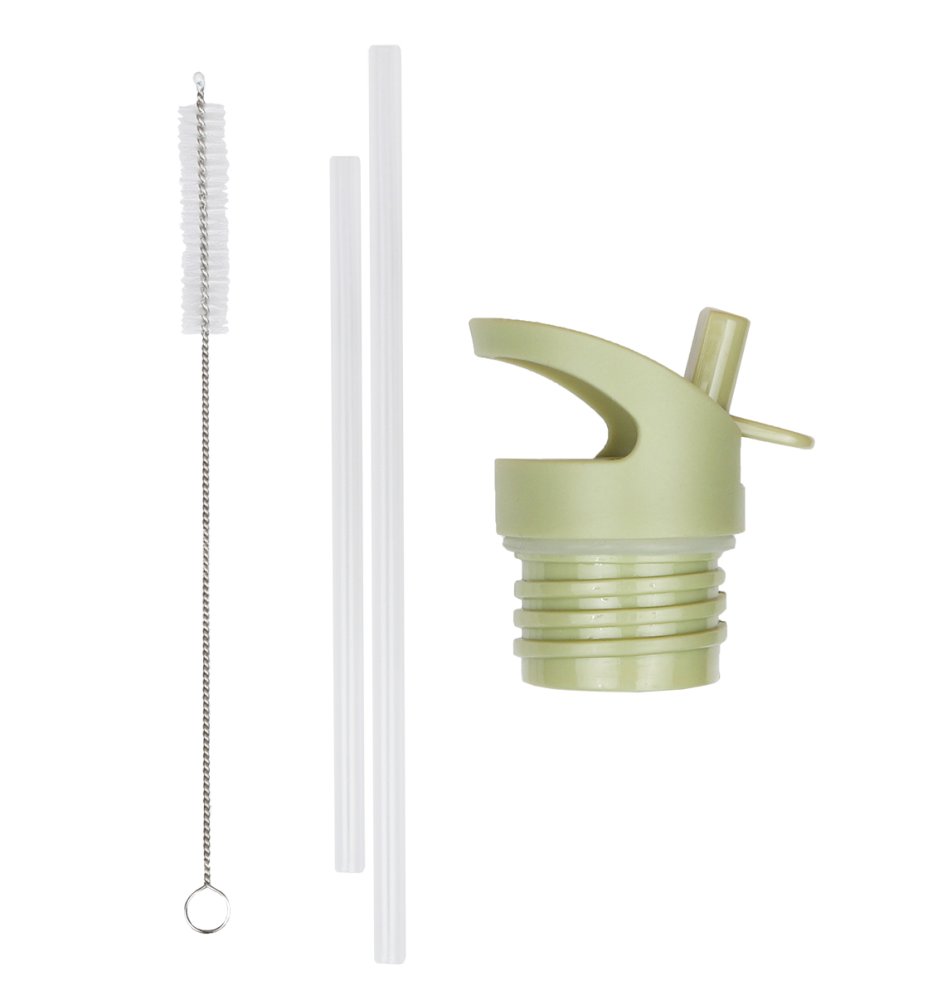A Little Lovely Company - Bouchon, brosse et paille pour gourde en acier inoxydable - Dinosaures
