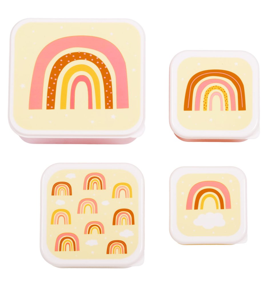 A Little Lovely Company - Set di quattro contenitori per snack - arcobaleno
