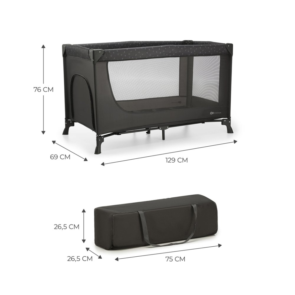 KINDERKRAFT Lettino da viaggio Joy Light grey - immagine 7