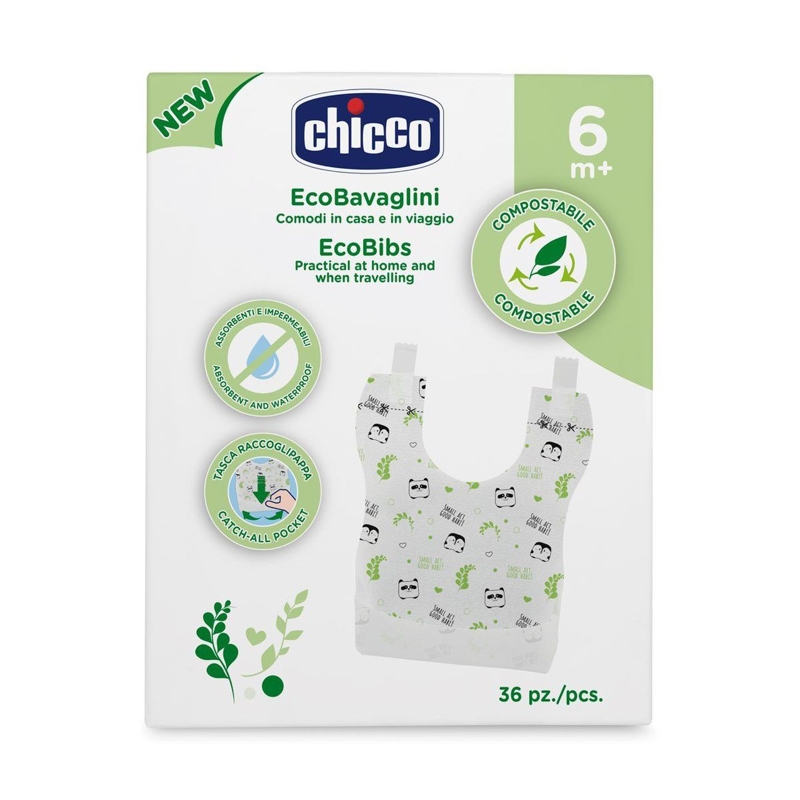 CHICCO Bavoirs jetables compostables 36 pièces