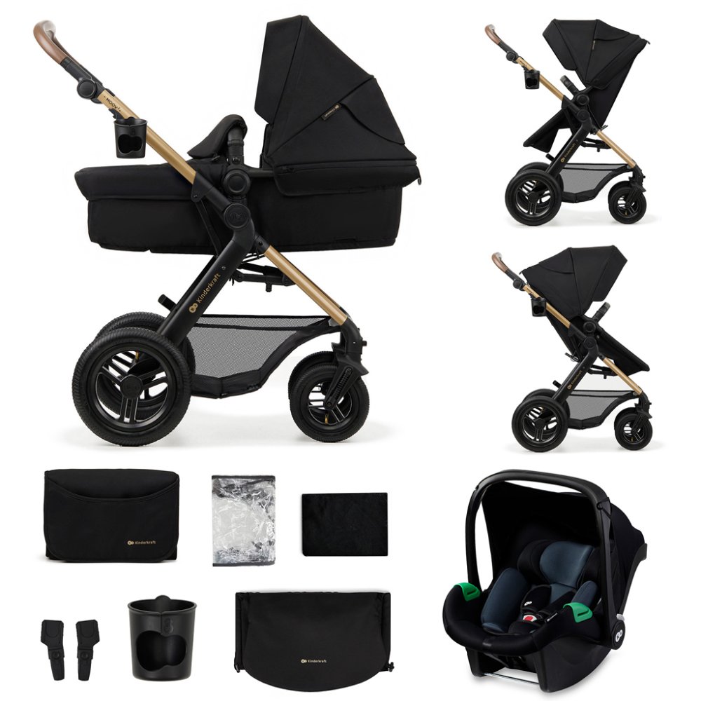 KINDERKRAFT Poussette combinée Moov 2 Air 3en1 Pure Black