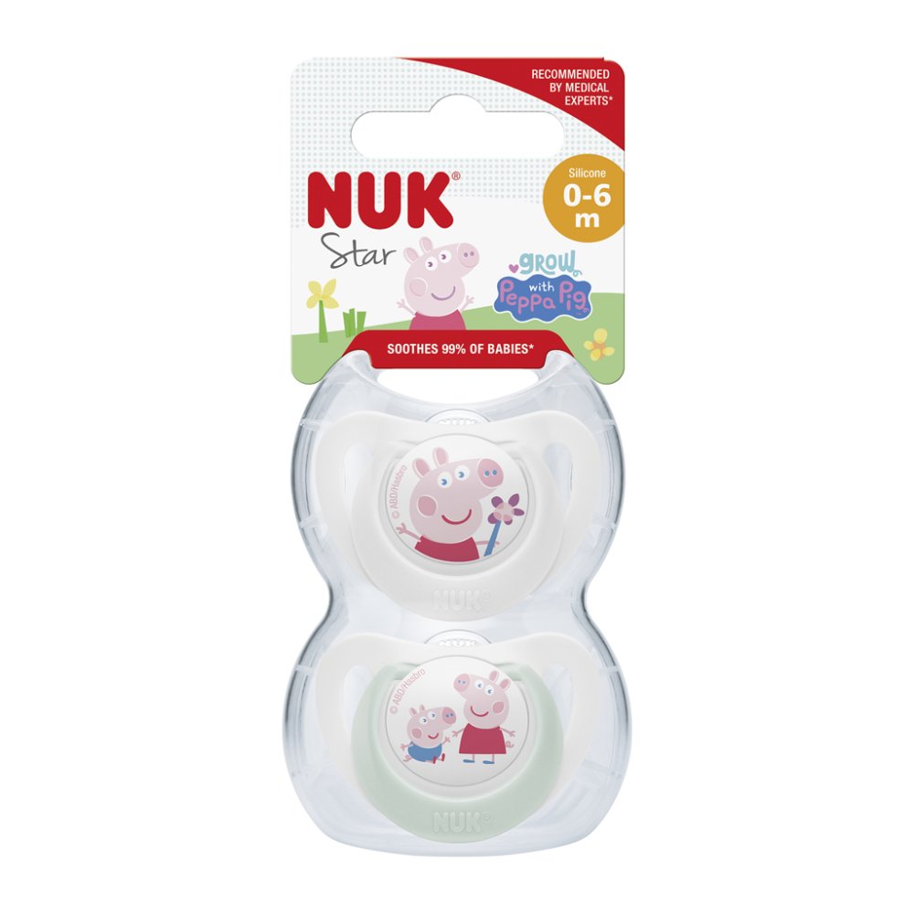 NUK Sucette en silicone Star Peppa Pig 0-6 m. 2 pièces – Image 3