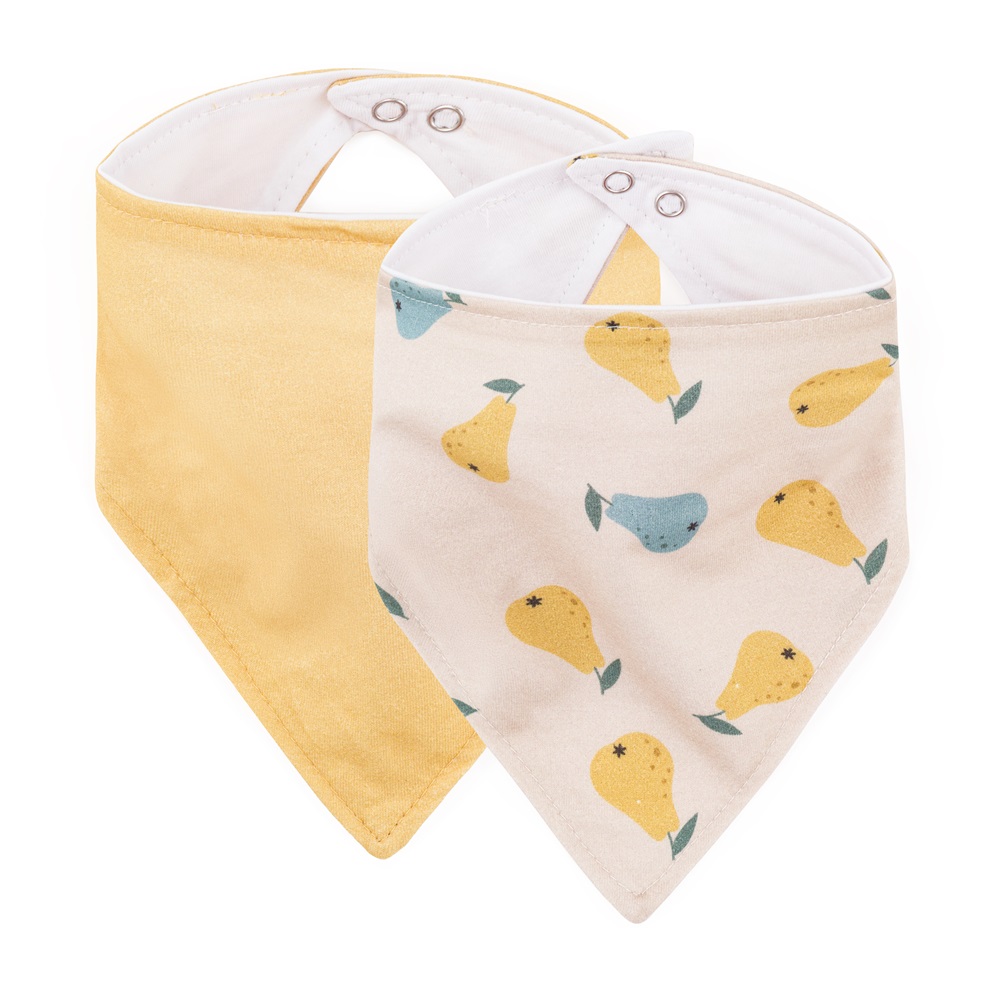 PETITE&MARS Śliniak bandana Luke 2 szt. Beige Pears&Intense Ochre 3m+ - obrazek 3