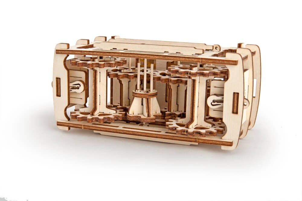 Puzzle mécanique en bois 3D Ugears Téléphérique avec rails – Image 3
