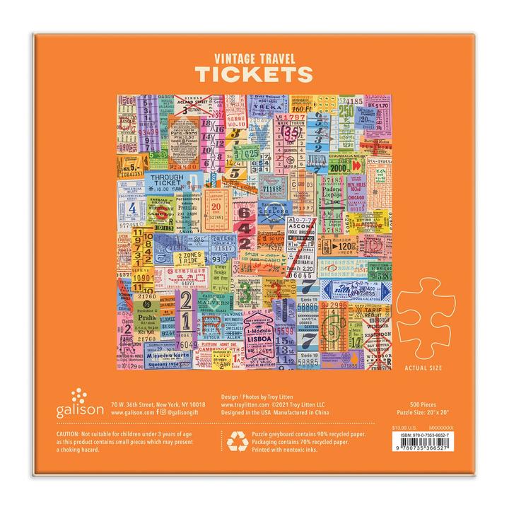 Galison Puzzle Vintage-Fahrkarten 500 Teile – Bild 6
