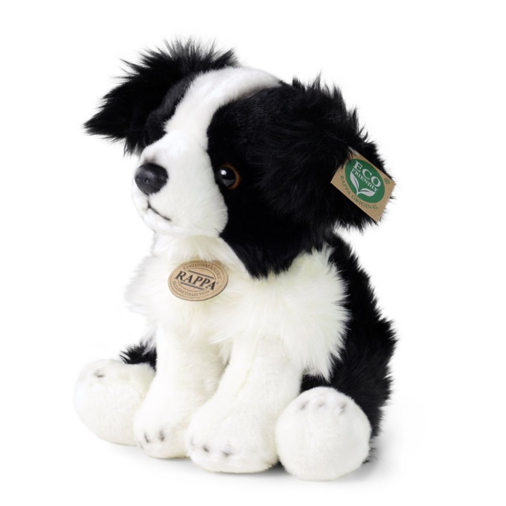 Rappa Peluche cane border collie seduto 30 cm ECO-FRIENDLY