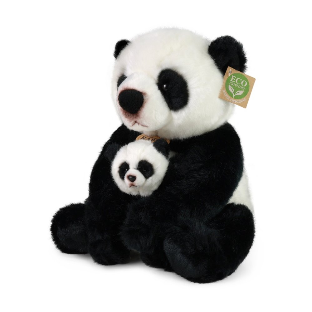 Rappa Plüsch Panda mit Jungtier 27 cm ECO-FRIENDLY