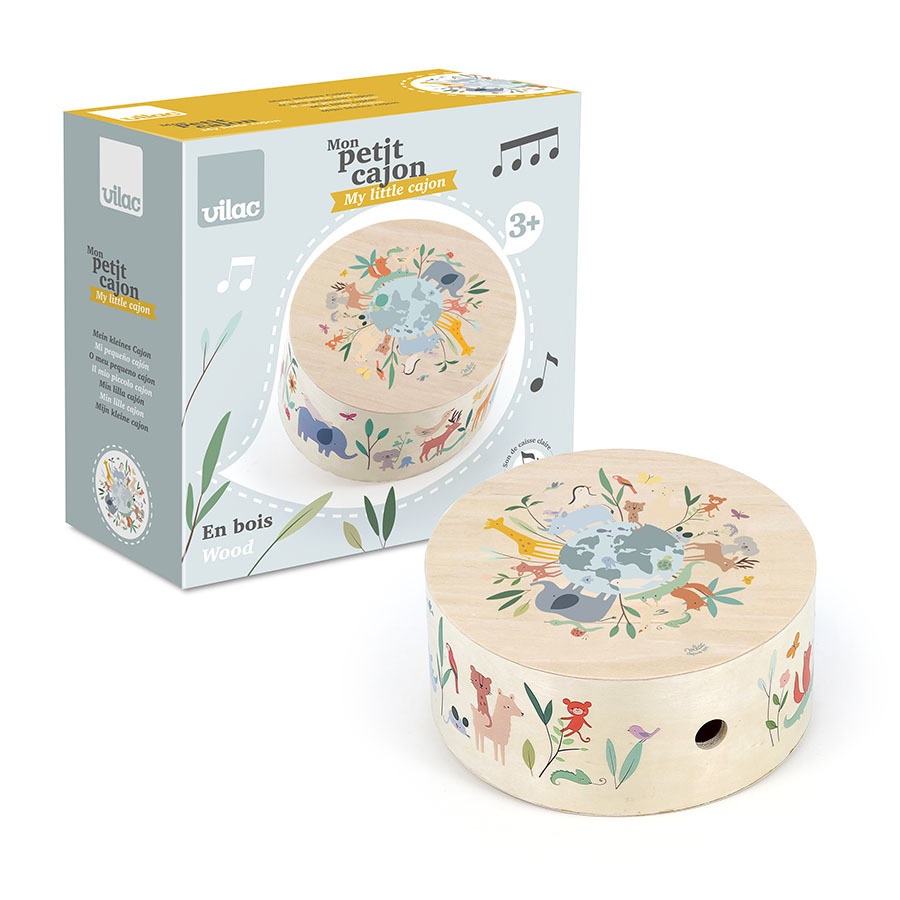 Vilac Cajón de madera Tambor Animales del mundo Sarah Betz - Imagen 5