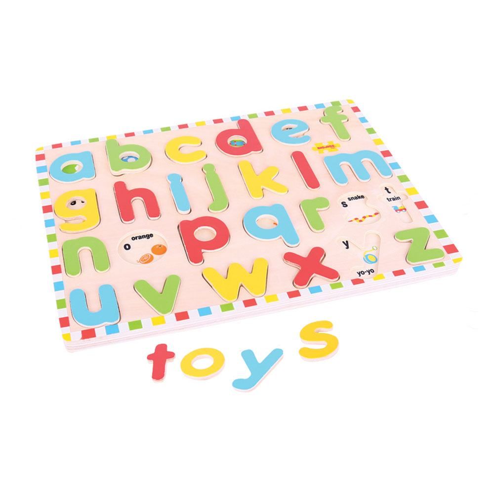 Bigjigs Toys Alfabeto inglés en minúsculas con imágenes