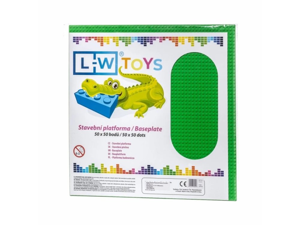 L-W Toys Grande plaque de construction 50x50 plots verte