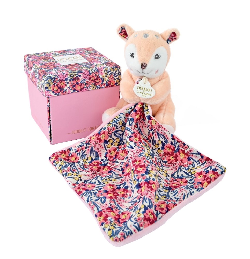 Doudou Zestaw prezentowy - pluszowa sarenka i kocyk