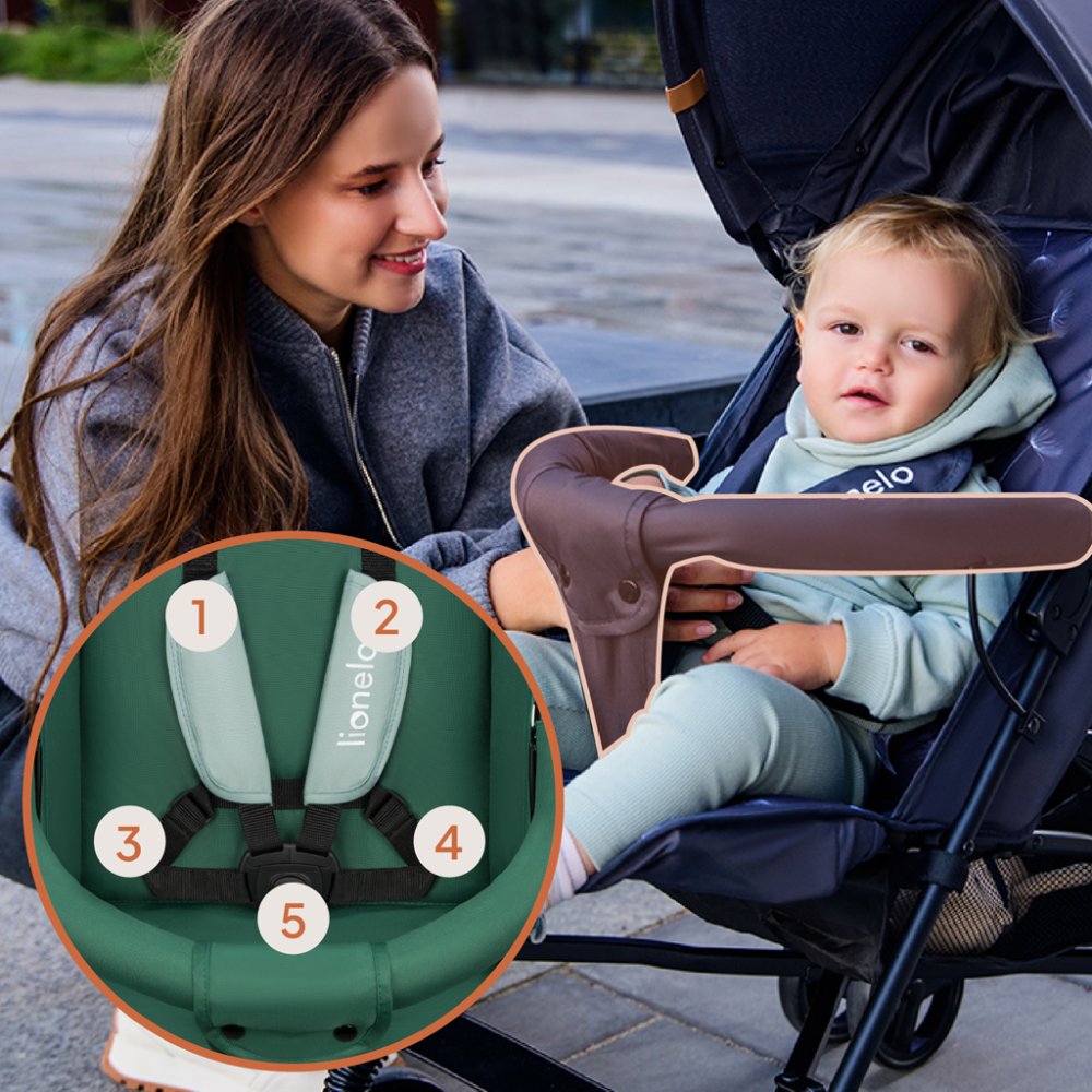 LIONELO Wózek spacerowy Elia Green Forest - obrazek 6